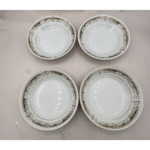 4 Queen Anne Signature Collection Select Fine China Green/Gold/Tan Japan